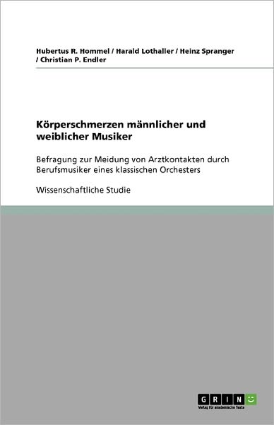 Cover for Hommel · Körperschmerzen männlicher und w (Book) [German edition] (2009)