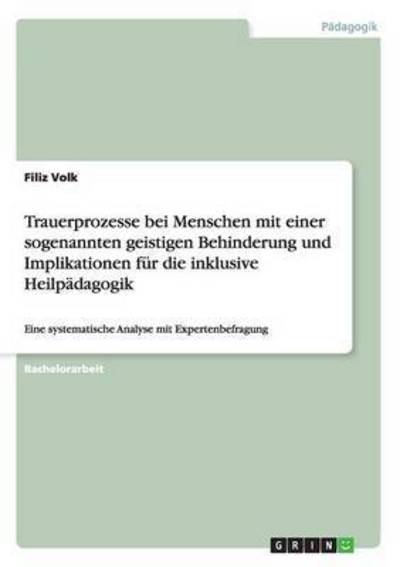 Cover for Volk · Trauerprozesse bei Menschen mit ei (Book) (2014)