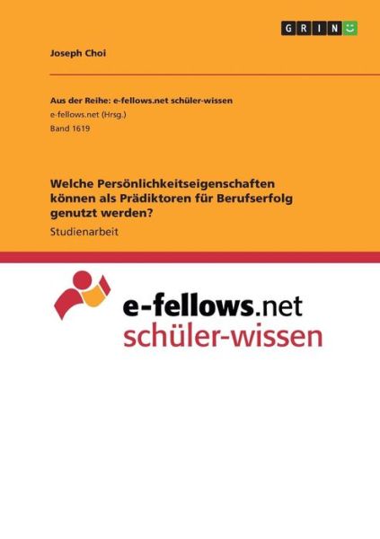 Cover for Choi · Welche Persönlichkeitseigenschafte (Book)