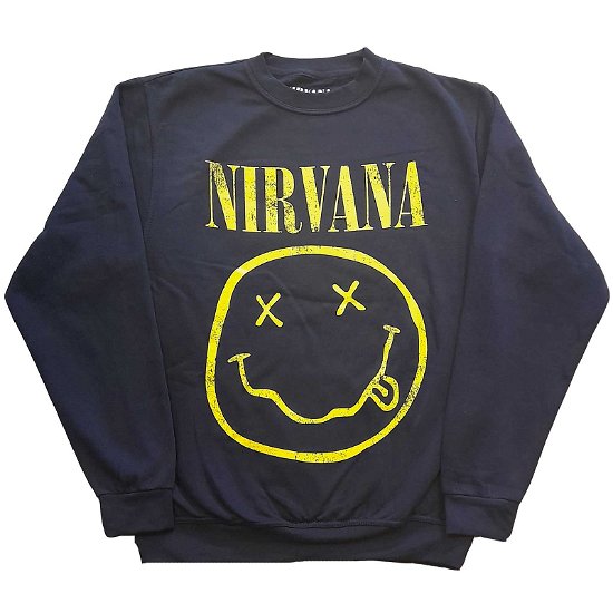 Cover for Nirvana · Nirvana Unisex Sweatshirt: Yellow Happy Face (CLOTHES) [size L]