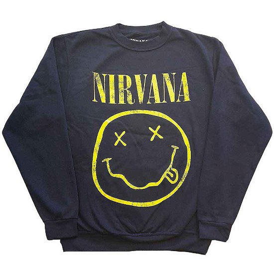 Cover for Nirvana · Nirvana Unisex Sweatshirt: Yellow Happy Face (Kläder) [size L]
