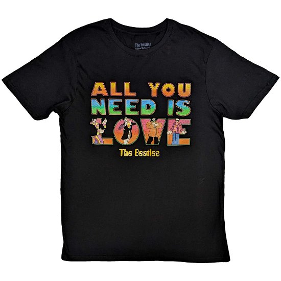 The Beatles Unisex T-Shirt: Yellow Submarine All You Need Is Love Stacked - The Beatles - Koopwaar -  - 5056737206005 - 