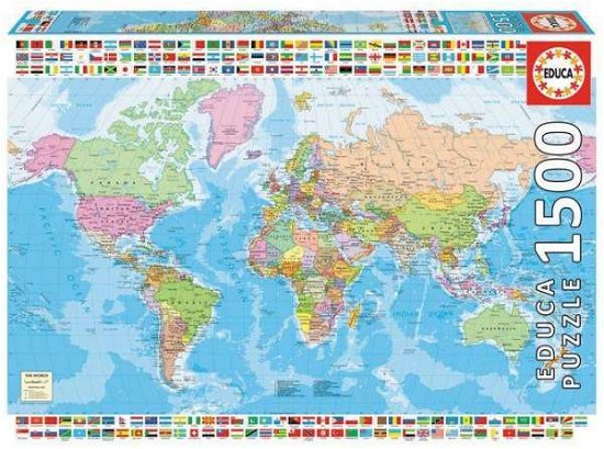 Map of The World With Flags 1500pc Jigsaw Puzzle -  - Merchandise - PAUL LAMOND/UNIVERSTIY GAMES - 8412668185005 - 25 juni 2021