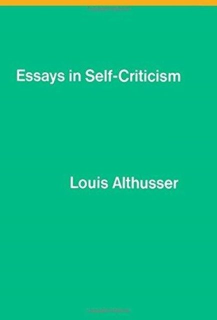 Cover for Louis Althusser · Essays on Self-Criticism (Pocketbok) (2016)