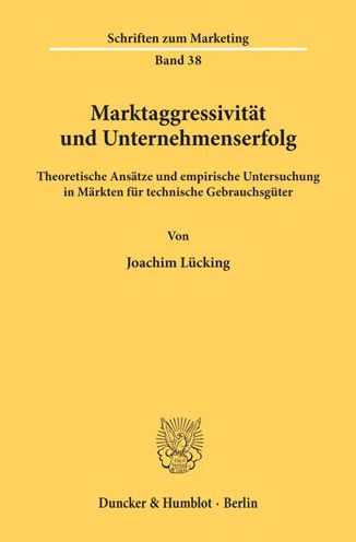 Cover for Lücking · Marktaggressivität und Unterneh (Book) (1995)