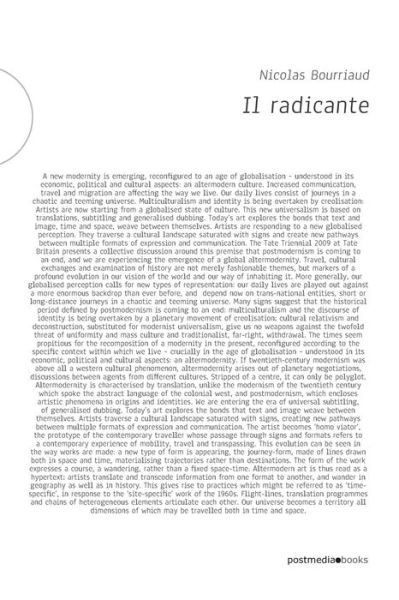 Cover for Nicolas Bourriaud · Il Radicante. Per Un'estetica Della Globalizzazione (Book) (2023)