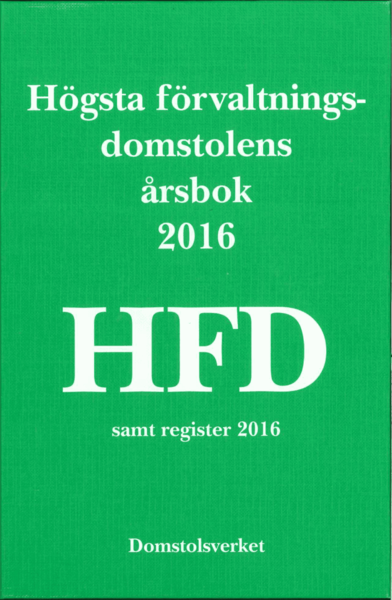 Cover for Domstolsverket · Högsta förvaltningsdomstolens årsbok 2016 (HFD) (Gebundesens Buch) (2017)