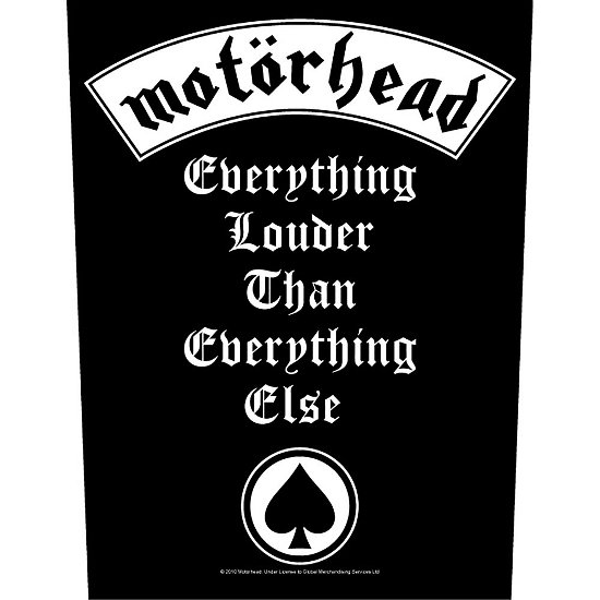 Cover for Motörhead · Everything Louder (Backpatch) (Patch) [Black edition] (2019)