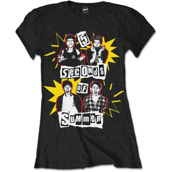 5 Seconds of Summer Ladies T-Shirt: Punk Pop Photo - 5 Seconds of Summer - Marchandise - Bravado - 5055979914006 - 