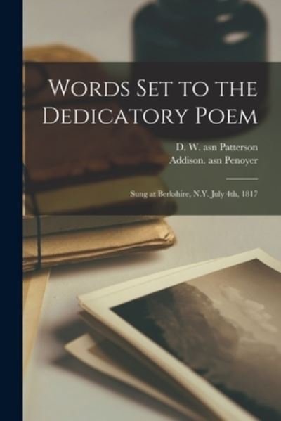 Cover for D W Asn Patterson · Words Set to the Dedicatory Poem (Paperback Bog) (2021)