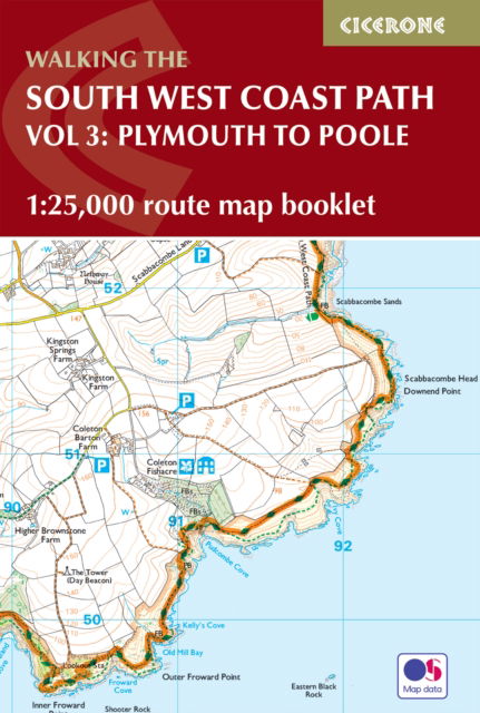 Cover for Paddy Dillon · South West Coast Path Map Booklet - Vol 3: Plymouth to Poole: 1:25,000 OS Route Mapping (Paperback Bog) [2 Revised edition] (2023)