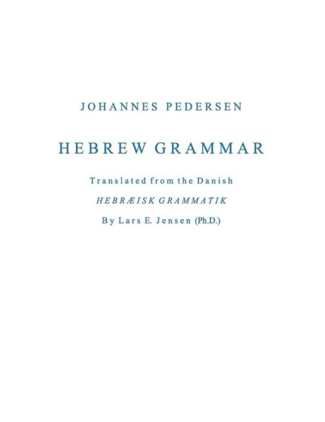 Cover for Lars E Jensen · Hebrew Grammar (Hardcover Book) (2016)