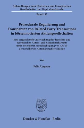 Cover for Ungerer · Prozedurale Regulierung und Tra (Bog) (2019)