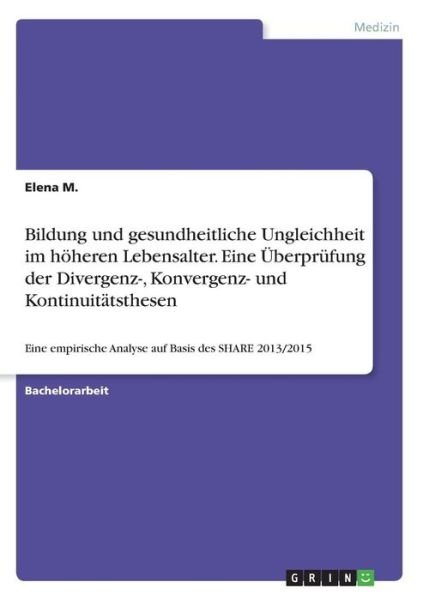 Cover for M. · Bildung und gesundheitliche Ungleich (Buch)