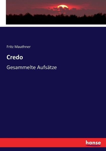 Cover for Fritz Mauthner · Credo: Gesammelte Aufsatze (Taschenbuch) (2017)