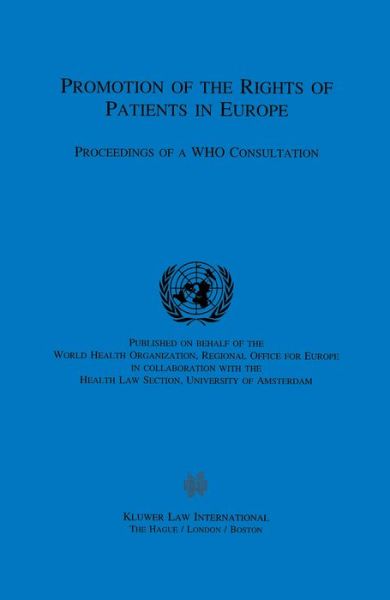 Cover for World Health Organization · Promotion of the Rights of Patients in Europe: Proceedings of a WHO Consultation (Innbunden bok) (1995)