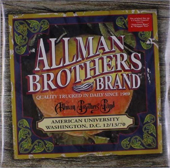 American University 12/13/70 - Allman Brothers Band - Musik - ALLMAN BROTHERS - 0821229111007 - 26. juli 2019