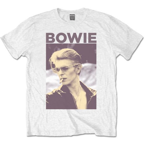 Cover for David Bowie · David Bowie Unisex T-Shirt: Smoking (T-shirt) [size L] [White - Unisex edition] (2015)