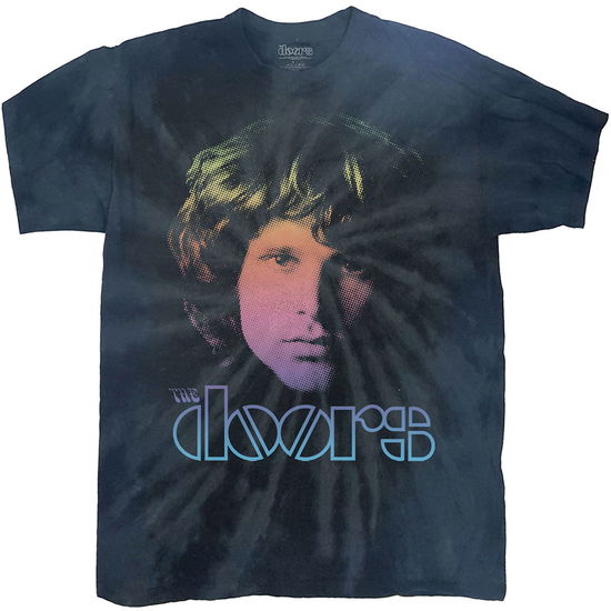 Cover for The Doors · The Doors Unisex T-Shirt: Jim Halftone Gradient (Blue) (Wash Collection) (T-shirt) [size S] [Blue - Unisex edition] (2021)