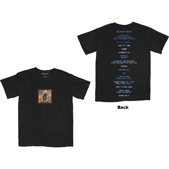 Burna Boy Unisex T-Shirt: Album Tracks (Back Print) - Burna Boy - Koopwaar -  - 5056561007007 - 
