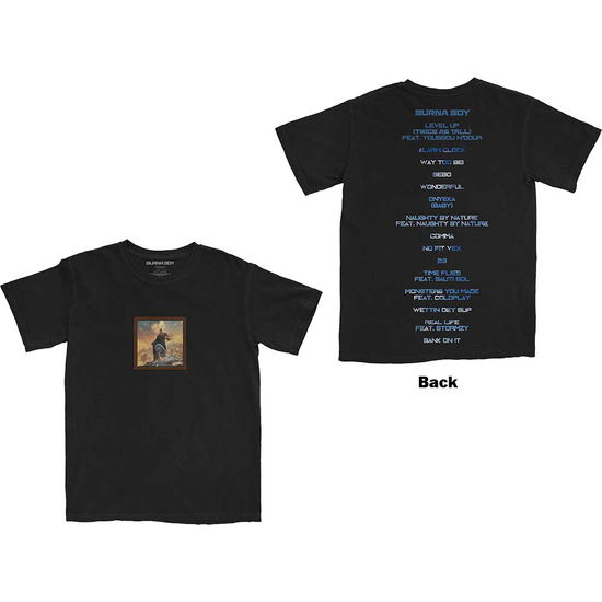 Burna Boy Unisex T-Shirt: Album Tracks (Back Print) - Burna Boy - Merchandise -  - 5056561007007 - October 21, 2021