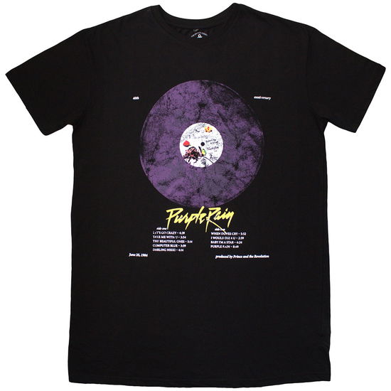 Cover for Prince · Prince Ladies T-Shirt Dress: Purple Rain Disc (Black) (Bekleidung) [size S] (2025)