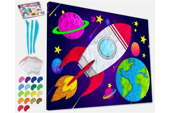 Cover for Splat Planet · Splat Planet - Clay Painting On Canvas 30x40cm - Space (777685) (Toys)