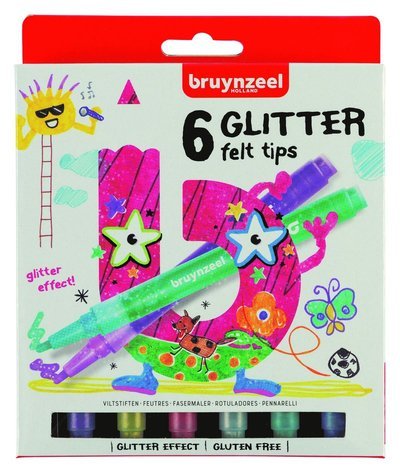 Bruynzeel Viltstiften Glitter 6St 5+ - Bruynzeel - Marchandise -  - 8712079421007 - 29 mai 2019