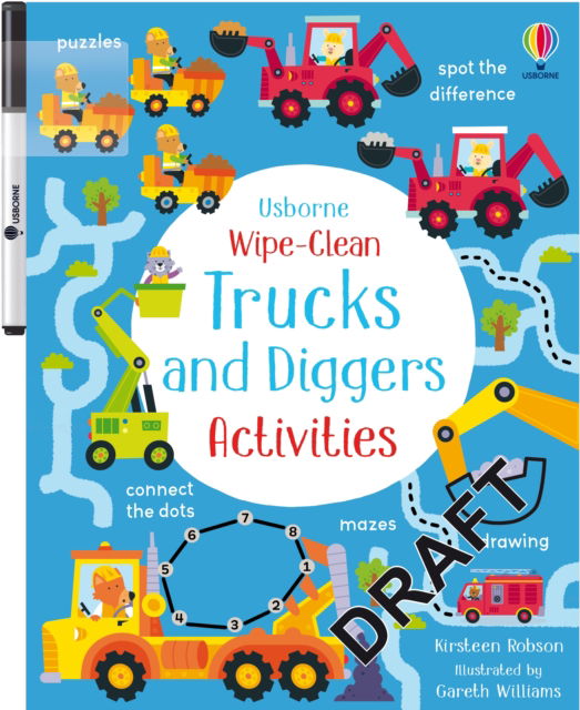 Wipe-Clean Trucks and Diggers Activities - Wipe-clean Activities - Kirsteen Robson - Books - Usborne Publishing Ltd - 9781805074007 - June 6, 2024