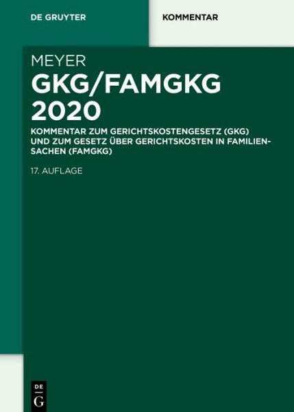 GKG / FamGKG 2020 - Meyer - Książki -  - 9783110611007 - 18 listopada 2019
