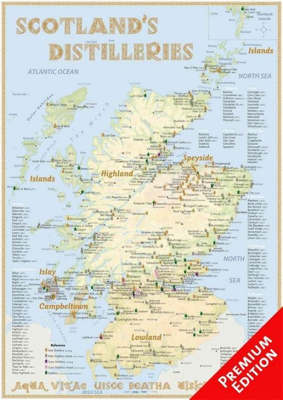 Whisky Distilleries Scotland - Poster 42x60cm - Premium Edition : The Whiskylandscape in Overview - Mastab 1 - Rdiger Jrg Hirst - Koopwaar - alba-collection - 9783944148007 - 1 februari 2016