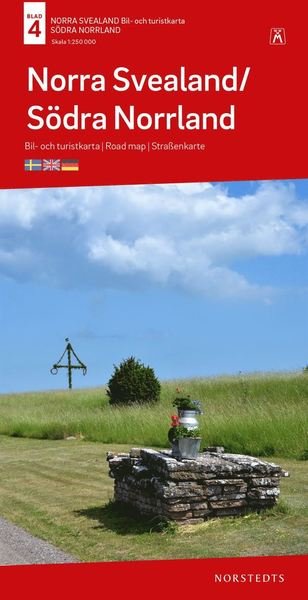 Cover for Norstedts · Bil- &amp; turistkartan: Norra Svealand / Södra Norrland : bil- och turistkarta - road map - Straßenkarte (Hardcover Book) (2020)