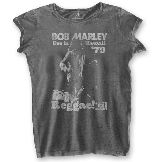 Cover for Bob Marley · Bob Marley Ladies T-Shirt: Hawaii (Burnout) (T-shirt) [size M] [Grey - Ladies edition]