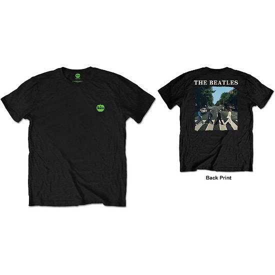 Cover for The Beatles · The Beatles Unisex T-Shirt: Abbey Road &amp; Logo (Back Print / Retail Pack) (T-shirt) [size S] [Black - Unisex edition]