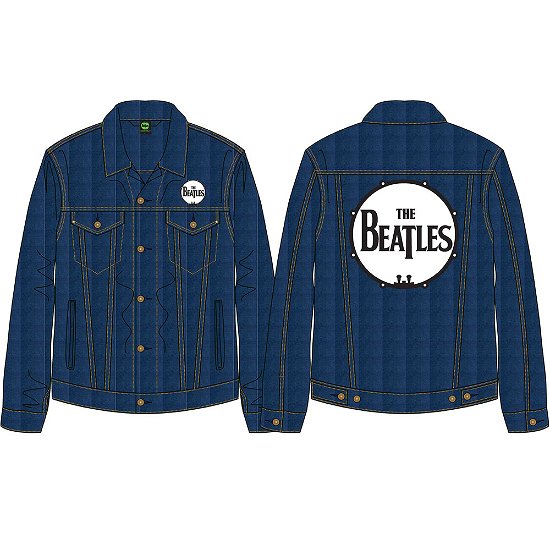 The Beatles Unisex Denim Jacket: Drum Logo (Back Print) - The Beatles - Merchandise -  - 5056368612008 - 