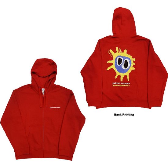 Cover for Primal Scream · Primal Scream Unisex Zipped Hoodie: Screamadelica (Back Print) (Hoodie) [size XL] [Red - Unisex edition]