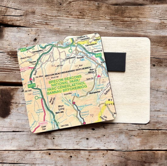 Cover for OS Map Wooden Square Magnet - Brecon Beacons National Park (MERCH) (2025)
