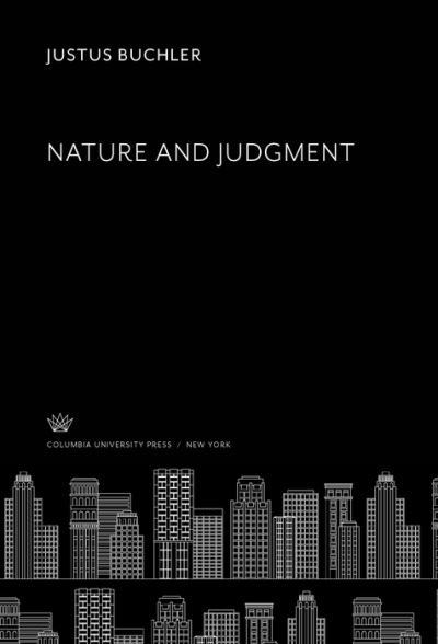 Cover for Justus Buchler · Nature and Judgment (N/A) (2021)