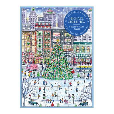 Michael Storrings Christmas in the City Greeting Card Puzzle - Galison - Gra planszowa - Galison - 9780735379008 - 31 sierpnia 2023