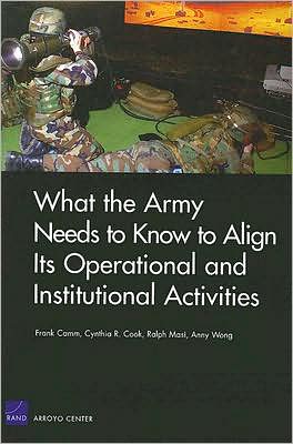 Cover for Frank Camm · What the Army Needs to Know to Align its Operational and Institutional Activities (Paperback Book) (2007)