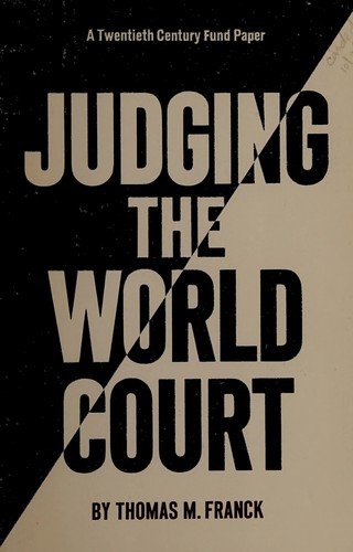 Cover for Franck · Judging World Court Pb (Bog) (1986)