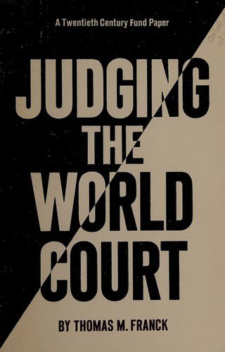 Cover for Franck · Judging World Court Pb (Book) (1986)