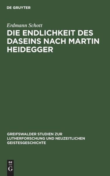 Cover for Erdmann Schott · Endlichkeit des Daseins Nach Martin Heidegger (Book) (1930)