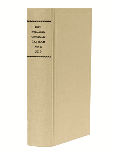 Cover for Nytt Juridiskt Arkiv, avd. II, inbunden årgång 2019 : Tidskrift för lagstiftning m.m. (Bound Book) (2020)