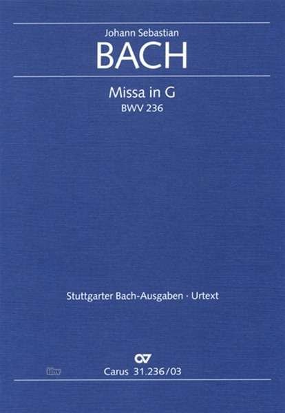 Cover for JS Bach · Bach,js:messe G Bwv 236,ka.cv31.236/03 (Book)