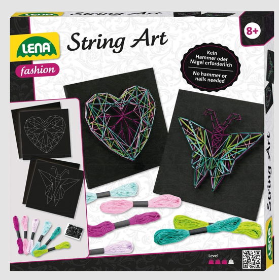 LENA String Art Schmetterling & Herz - Lena - Produtos - Simm Spielwaren GmbH - 4006942862009 - 2020
