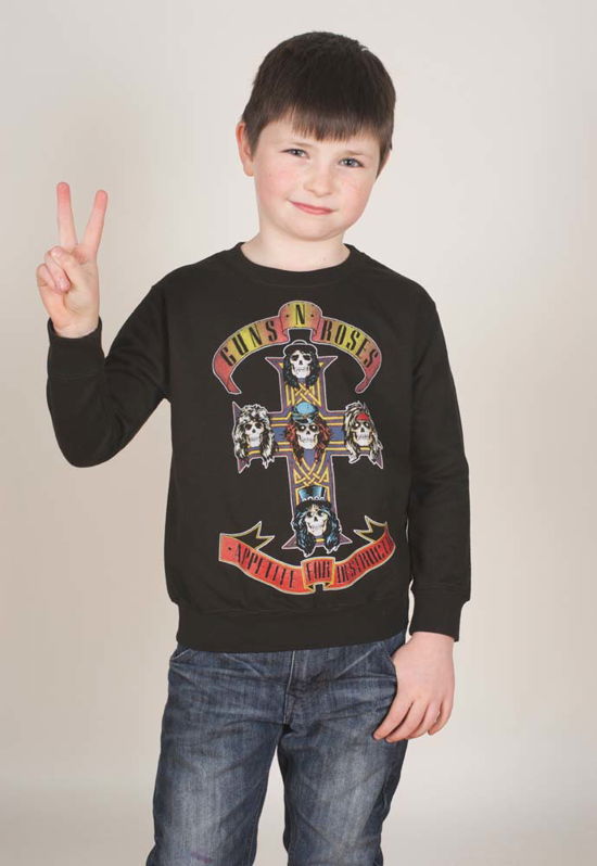Guns N' Roses Kids Youth's Fit Sweatshirt: Appetite for Destruction (9 - 11 Years) - Guns N' Roses - Produtos - Bravado Youth - 5055979913009 - 