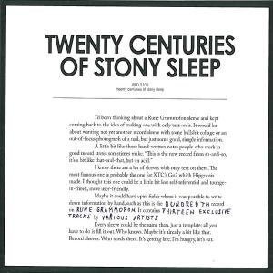 Cover for Twenty Centuries of Stony Sleep / Various (LP) (2010)