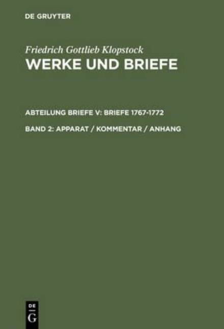 Cover for Klopstock · Werke.Abt.Brie.1767-1772.2 (Book) (1992)