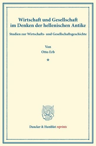 Cover for Erb · Wirtschaft und Gesellschaft im Denk (Book) (2014)